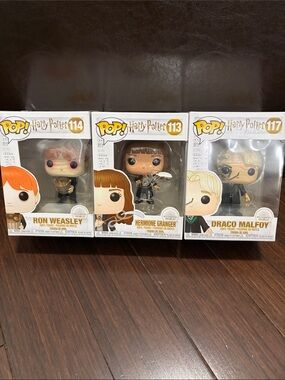 Harry Potter Funko Trio - Draco Malfoy, hermoine granger, ron weasley